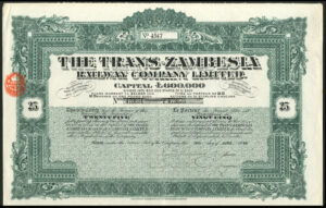 Mozambique, Trans-Zambesia Railway Company Ltd., 25 shares of £1, 19[20]
