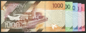 Kenya, Central Bank, 2019 issue, set; 50, 100, 200, 500 and 1000 shillings, UNC - Image 2