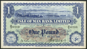 Isle of Man, Isle of Man Bank Ltd., 1 pound, 9th June 1936, U/2 6289, GVF and rare