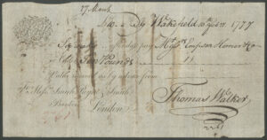 Smith Payne & Smith, London, Bill of exchange for £[10], Wakefield 17[77]