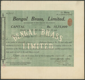 India, Bengal Brass Limited, 5 rupee ordinary shares, 19[19]