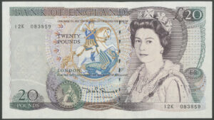 Bank of England, D.H.F. Somerset, 20 pounds, (1984), series 12K (EPM B351), AUNC