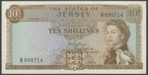 Jersey, States of Jersey, 10 shillings, 1963, series B, BNYB JE10, UNC