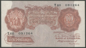 Bank of England, B.G. Catterns, 10 shillings, (1930), series T60 (EPM B223), EF