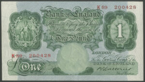 Bank of England, B.G. Catterns, 1 pound, (1930), series K89 (EPM B225), EF