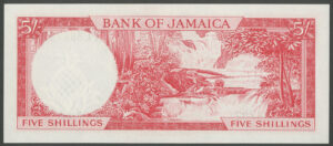 Jamaica, Bank of Jamaica, 5 shillings, (1964), R.T.P. Hall (Pick 51Ac), UNC - Image 2