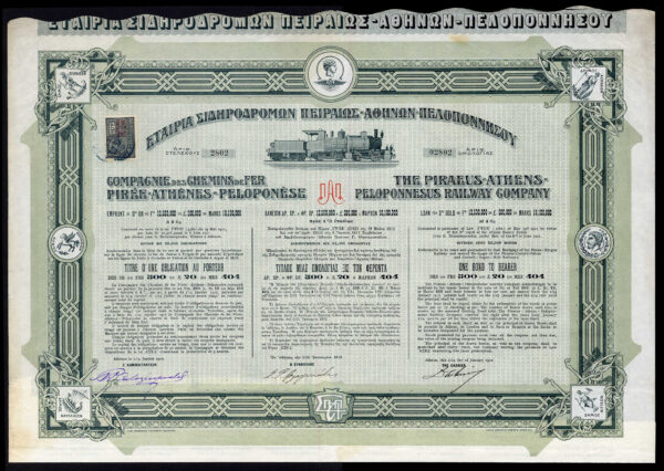 Piraeus Athens Peloponnesus Railway 1912