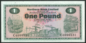 Ireland, Northern Bank Ltd., 1 pound, 1st August 1978 (BNYB NI602c), UNC