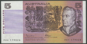 Australia, Reserve Bank, 5 dollars, (1985) (Pick 44e), EF