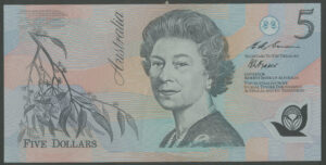 Australia, Reserve Bank, 5 dollars, (1995/6), Fraser/Evans (Pick 51a), EF