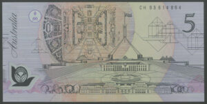 Australia, Reserve Bank, 5 dollars, (1995/6), Fraser/Evans (Pick 51a), EF - Image 2