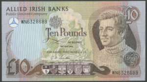 Northern Ireland, Allied Irish Banks plc, 10 pounds, 18 May 1993 (BNYB NI107), AUNC