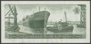 Scotland, Clydesdale Bank Ltd., 1 pound, 1st Sept. 1969 (BNYB SC317b). EF. - Image 2