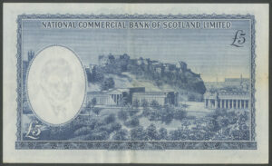 Scotland, National Commercial Bank, 5 pounds, 2-1-1963, A prefix (Pick 272a), VF-EF. - Image 2
