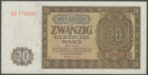 German Democratic Republic, Deutschen Notenbank, 20 Deutsche Mark, 1948 (Pick 13b), UNC