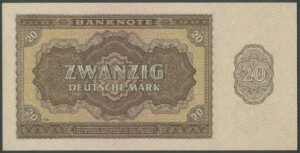 German Democratic Republic, Deutschen Notenbank, 20 Deutsche Mark, 1948 (Pick 13b), UNC - Image 2