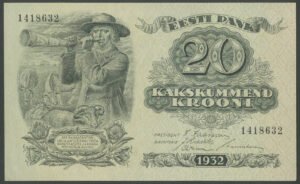 Estonia, Eesti Bank, 20 krooni, 1932 (Pick 64), UNC