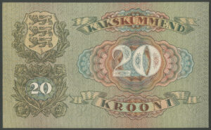 Estonia, Eesti Bank, 20 krooni, 1932 (Pick 64), UNC - Image 2