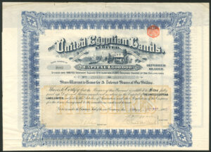 Egypt, United Egyptian Lands Ltd., 5 deferred shares, 1907
