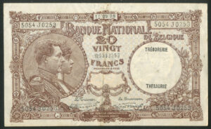 Belgium, Banque Nationale, 20 francs, 15-9-1928, Franck/Stacquet sig. (Pick 98b), VF
