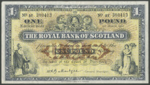 Scotland, Royal Bank of Scotland, £1, series AY, 1-3-1960, VF