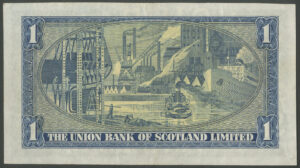 Scotland, Union Bank of Scotland Ltd., 1 pound, 7th April 1952 (BYB SC904a), GVF - Image 2