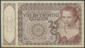 Netherlands, Nederlandsche Bank, 25 gulden, 11 Oct. 1943 (Pick 60), GVF