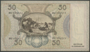 Netherlands, Nederlandsche Bank, 50 gulden, 22 Februari 1941 (Pick 58), VF - Image 2