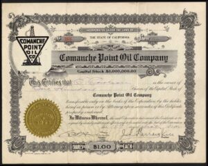 California: Comanche Point Oil Co., $1 shares, 1922, #268