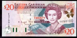 Dominica. ECCB. 20 Dollars. E379910D. (2000). (Pick 39d). AU-UNC.