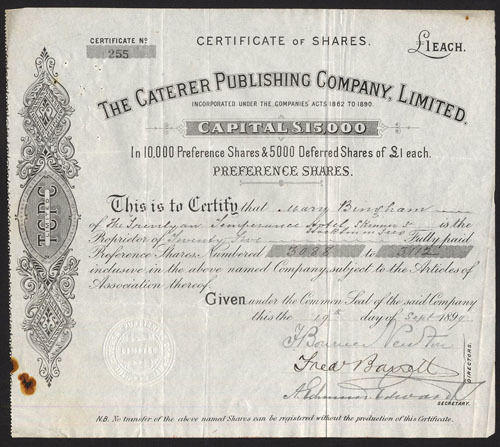 Caterer-Publishing-Co-Ltd-1-Preference-shares-1899-381876489891