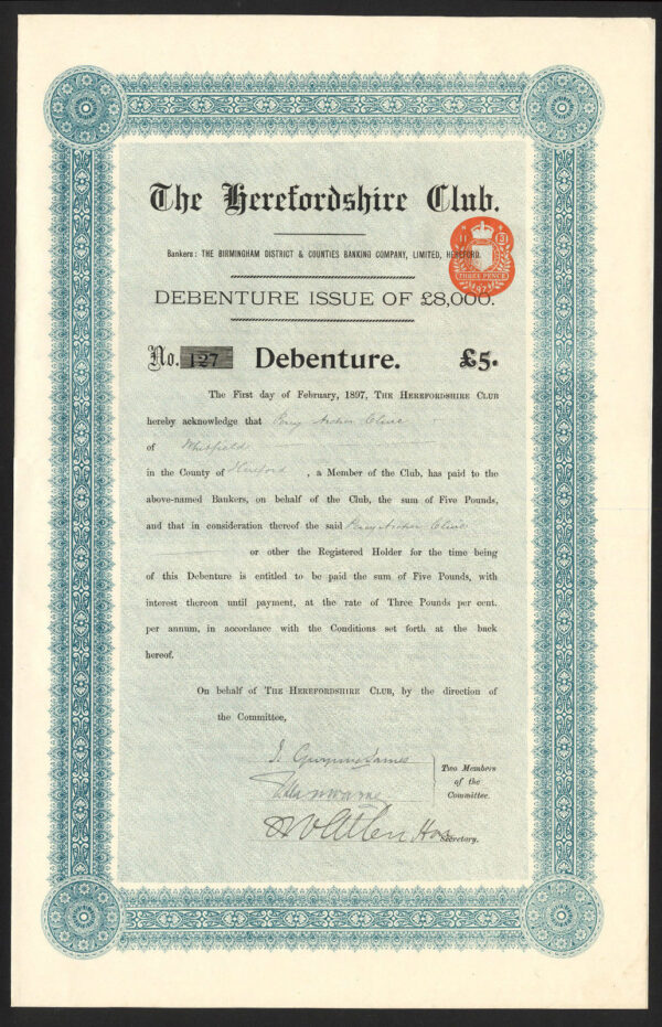 Herefordshire-Club-5-Debenture-1897-381866650481