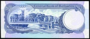 Barbados, Two Dollars, series H11, King signature, (1986), Uncirculated. - Image 3