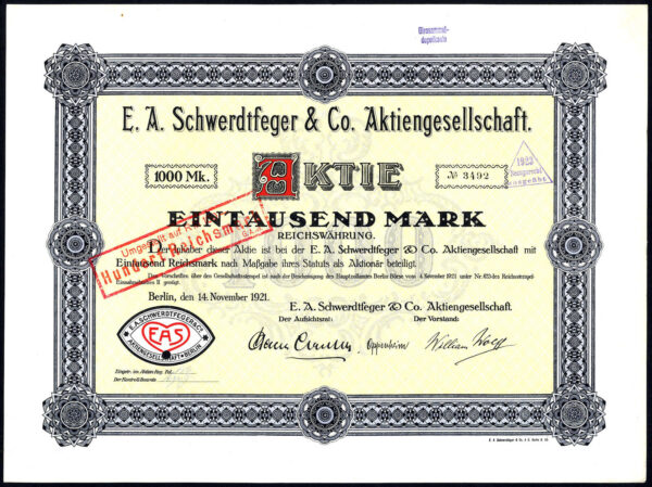 Germany-EASCHWERDTFEGER-CO-AG-1000-MARK-SHARE-BERLIN-1921-ex-BAROV-381511726092