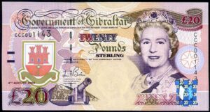 Gibraltar, Government, £20, 4th Aug 2004, Pick 31, UNC