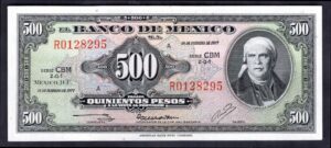 Mexico, 500 Pesos, series CBM R0128295. 18-2-1977, Good Extremely Fine.