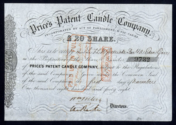 Pricess-Patent-Candle-Company-20-share-1848-171456937912
