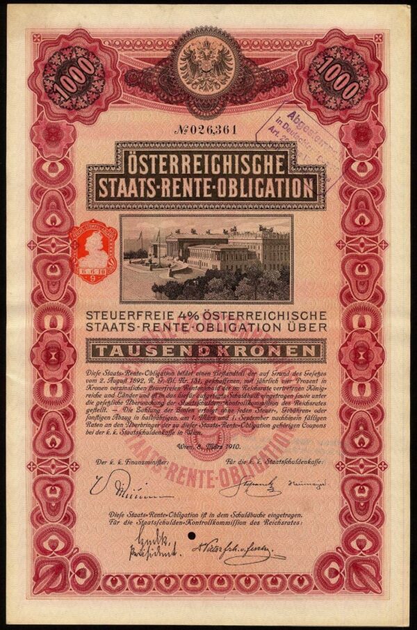 Austria-4-State-Loan-8-March-1910-1000-kronen-state-buildings-ex-BaDV-172430075543