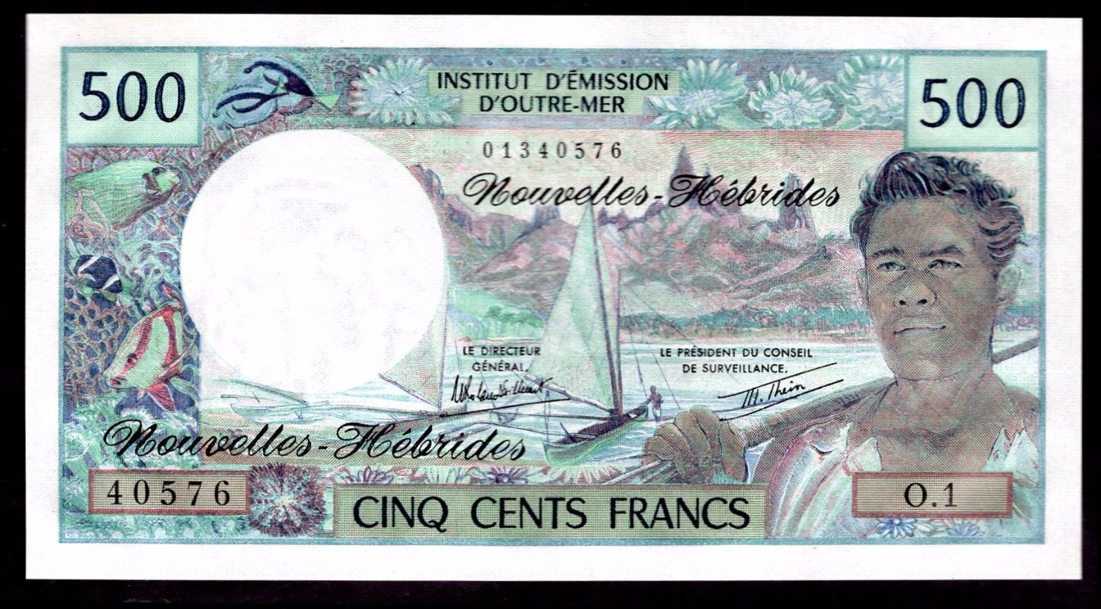New Hebrides, Institut G'Emission D'Outre-Mer, 500 Francs, (1979), (Pick 19c). UNC