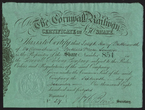 Cornwall-Railway-50-share-1846-381866030554