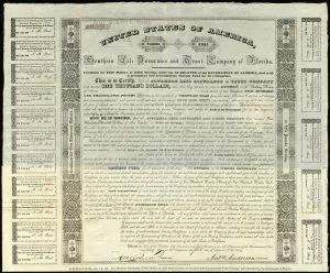 USA: Southern LIfe Insurance and Trust Co. of Florida, $1000/£225 bond, 1839