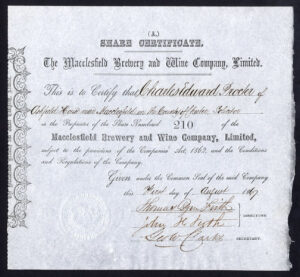 Macclesfield Brewery and Wine Co. Ltd., A or B share, 1867 - Image 2