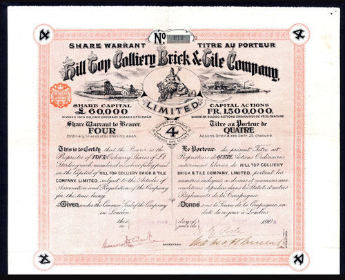 Hill-Top-Colliery-Brick-Tile-Co-Ltd-4-1-shares-London-1906-381866050787