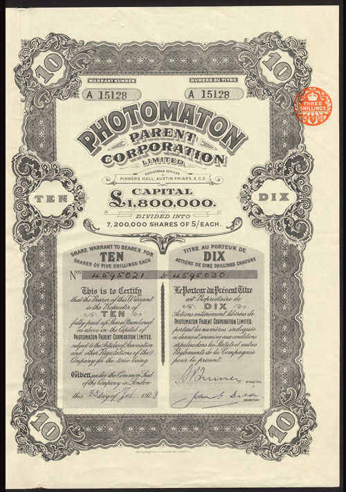 Photomaton-Parent-Corp-Ltd-10-5-shares-1928-founded-by-Hatry-fraudster-172431346888