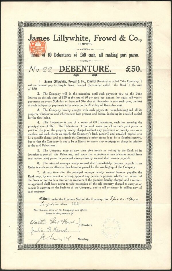 Sporting-Goods-James-Lillywhite-Frowd-Co-Ltd-50-debenture-1916-381872523678