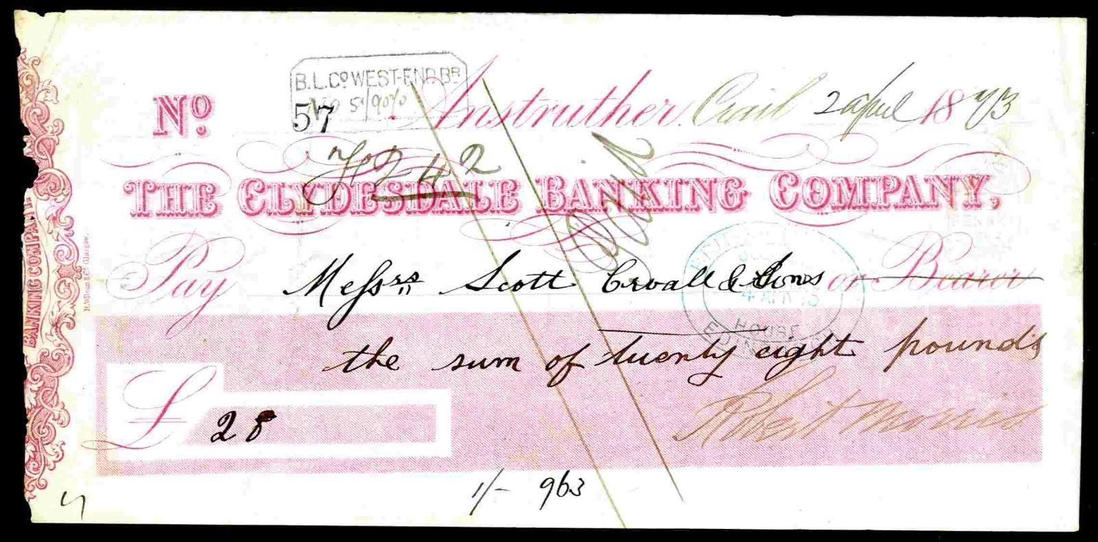 The Clydesdale Banking Company, Anstruther, 18(73).