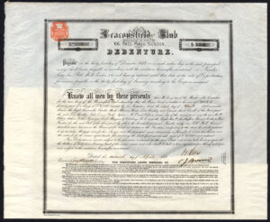 Beaconsfield Club, 66 Pall Mall, London, £100 debenture, 1883